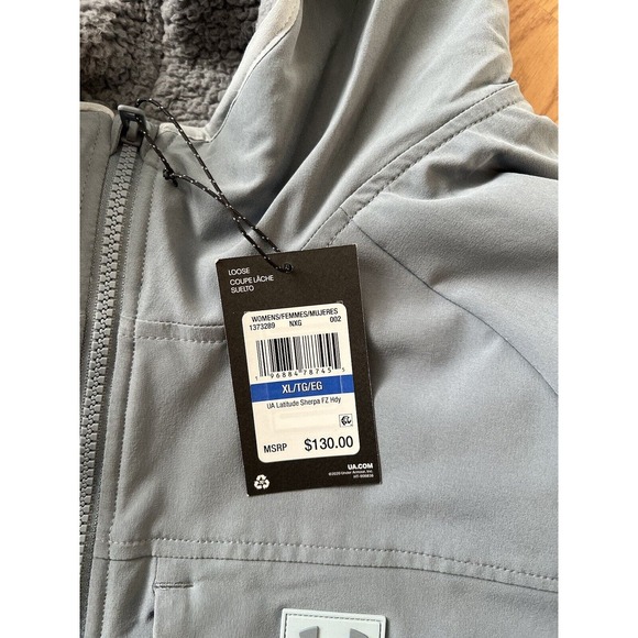 Under Armour Jacket Women's New Latitude Sherpa Full Zip Hoodie Size XL - Picture 3 of 3